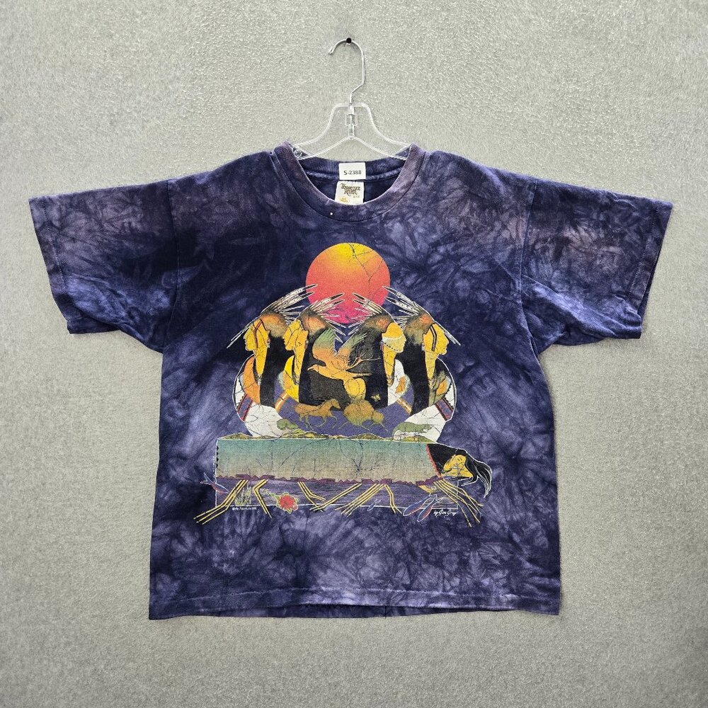 VINTAGE Native American Men Shirt‎ XL Single Stitch The Mountain 90s USA Tee